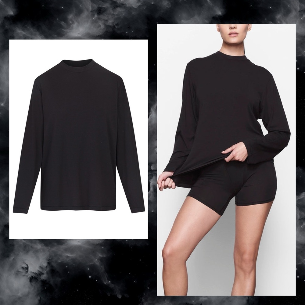 SKIMS Black Long Sleeve Tee